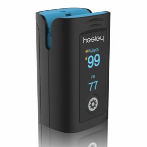 Hesley Pulse Oximeter Fingertip, Oxygen Saturation Monitor with Plethysmograph and Perfusion Index, Heart Rate and SpO2 Levels Meter with LED Display for Adult (Blue and Black)