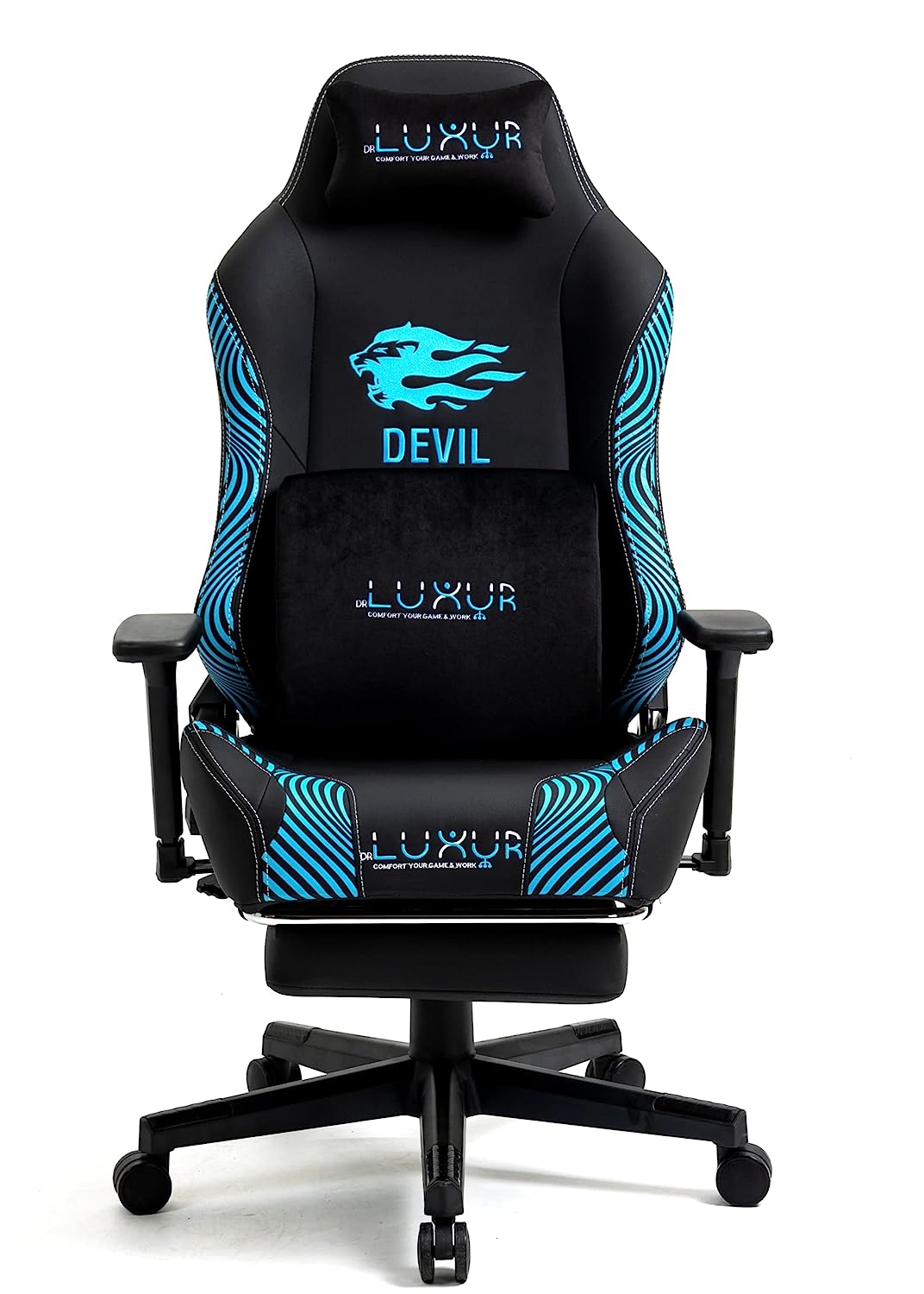 Dr Luxur OVERPOWER Series Gaming Chair for Gaming, Home Office and Study- Perfect For Work From Home with Lumbar Support, 2-D Armrest, Footrest and 180 Degree Recline, and Multi Locking Position (OverPower)