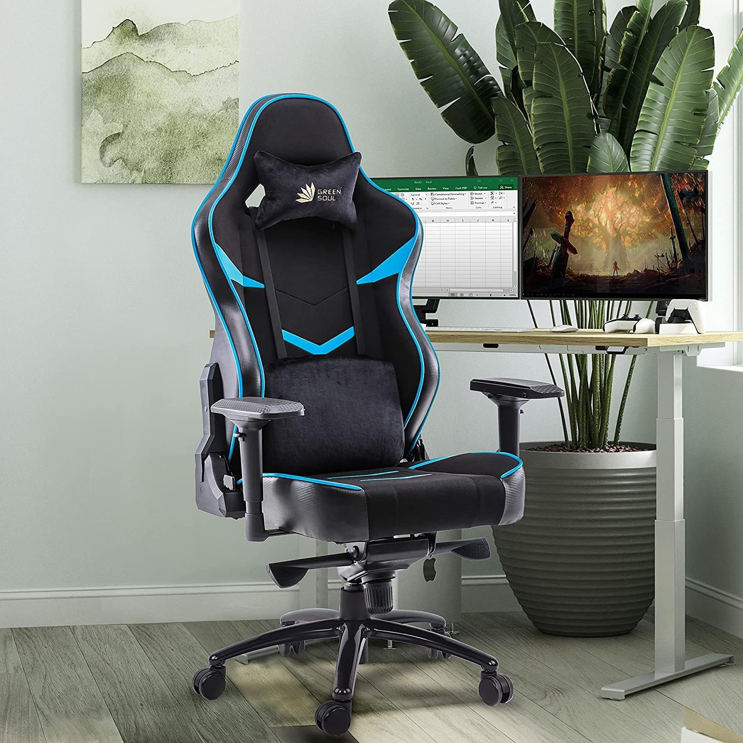 Dr Luxur OVERPOWER Series Gaming Chair for Gaming, Home Office and Study- Perfect For Work From Home with Lumbar Support, 2-D Armrest, Footrest and 180 Degree Recline, and Multi Locking Position (OverPower)