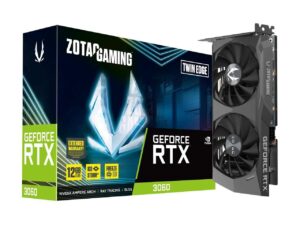 ZOTAC Gaming GeForce RTX 3060 Twin Edge 12GB GDDR6 192-bit 15 Gbps 4.0 Gaming Graphics Card, IceStorm 2.0 Cooling, Active Fan Control, Freeze Fan Stop, ZT-A30600E-10M,pci_e,gddr6